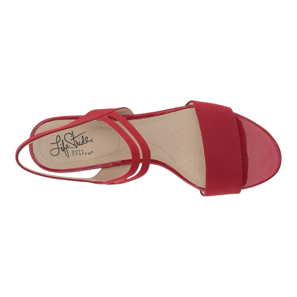 Life Stride Soft System Yolo Wedge Sandals Red, Size 7.5 - Picture 7 of 9